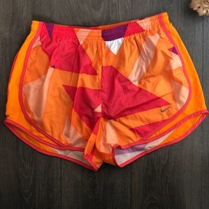 Orange and pink Nike Tempo Shorts